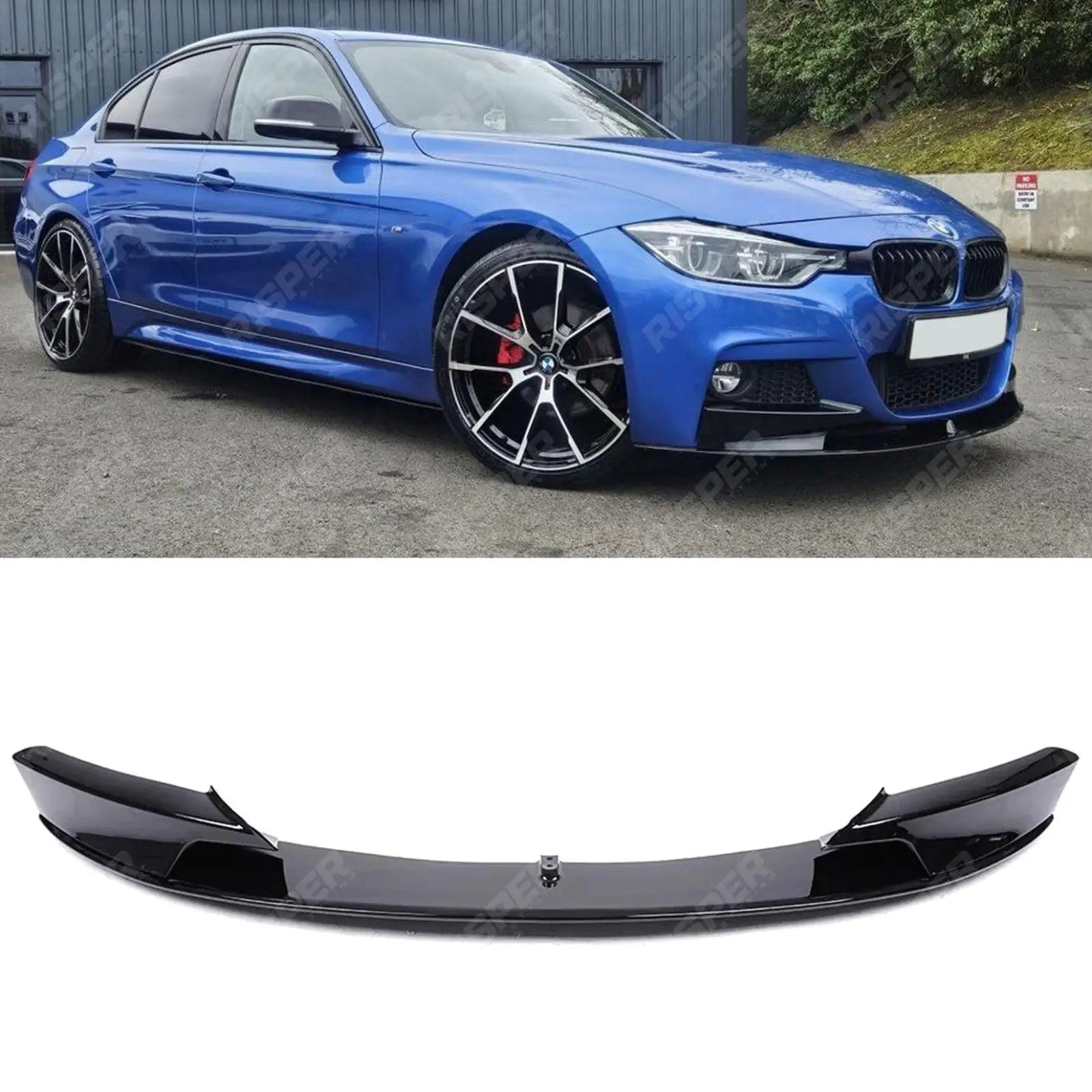 BMW 3 Series F30 F31 F35 M Sport Front Splitter in Gloss Black