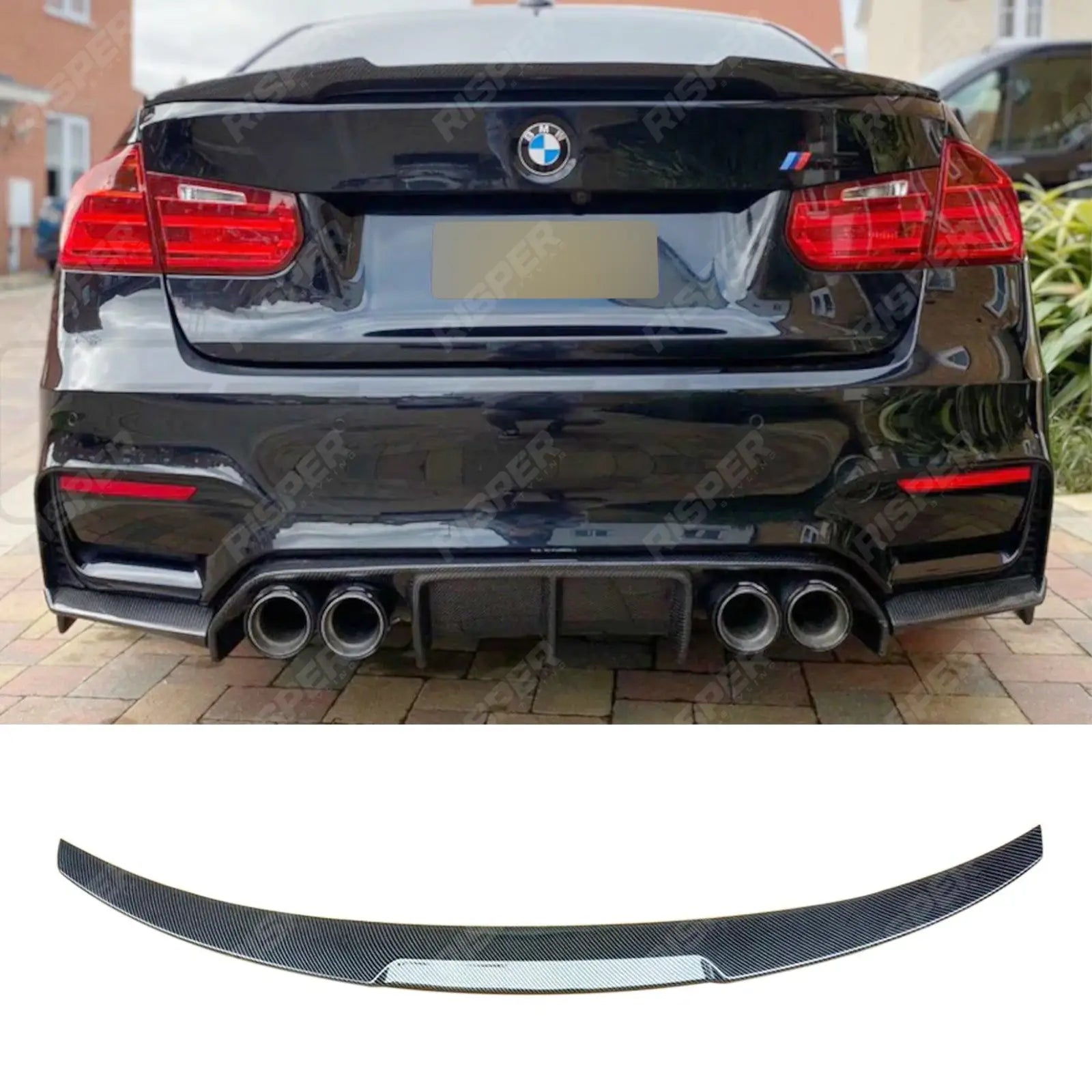BMW 3 Series F30 F35 F80 2011 - 2019 Carbon Look M3 Style Rear Spoiler Main image