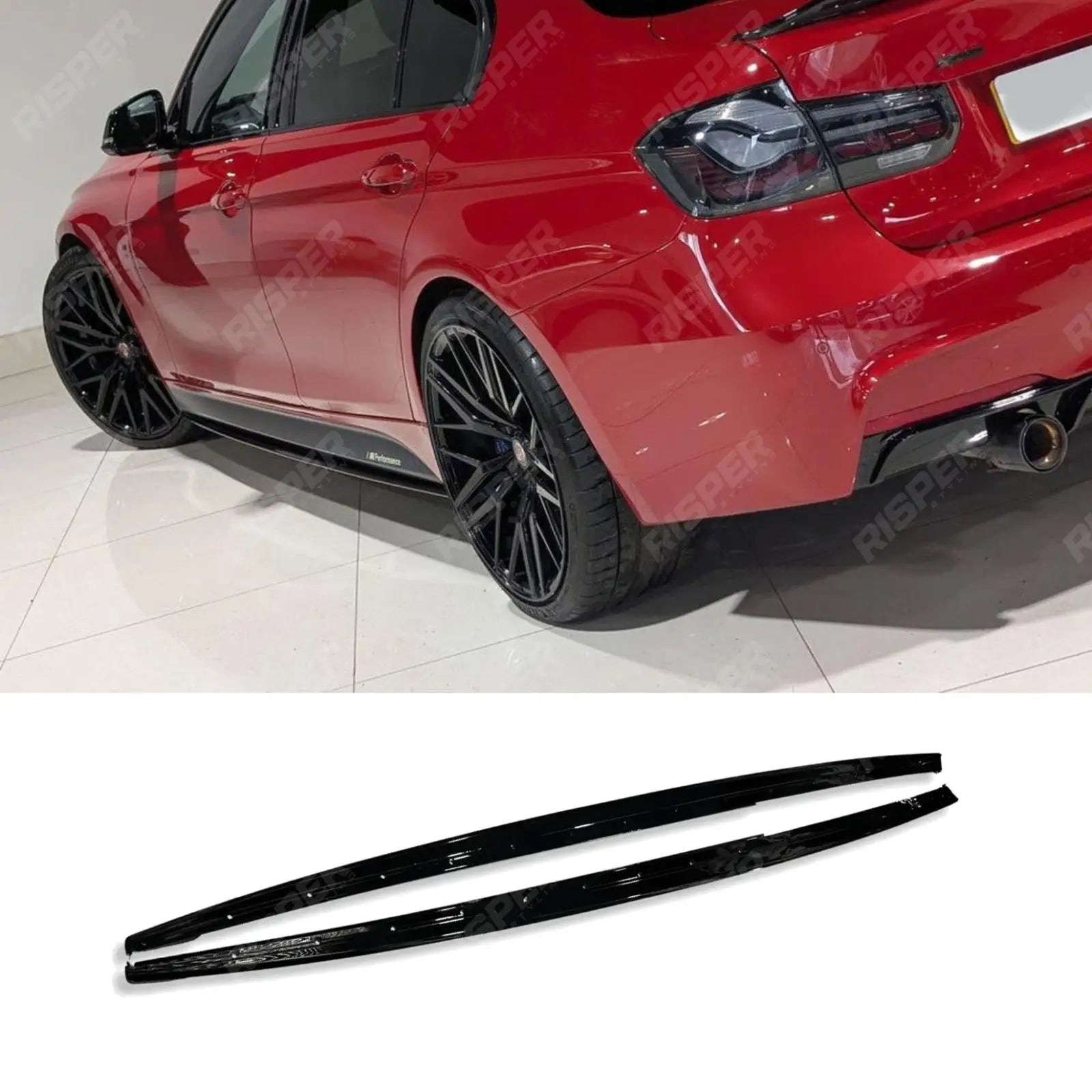 BMW 3 Series F30 F35 M Sport Side Skirt Splitters - Gloss Black Main image