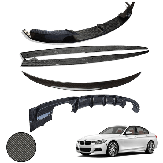 BMW 3 Series F30 M Sport 2012 - 2018 Carbon Look Full Aero Body Kit - Diffuser 00__00
