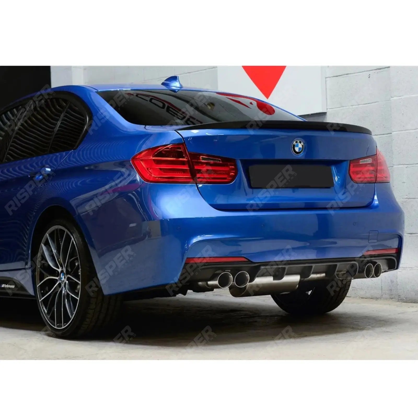 BMW 3 Series F30 M Sport 2012-2018 Matte Black Full Aero Body Kit - Diffuser 00__00 Aero Kit