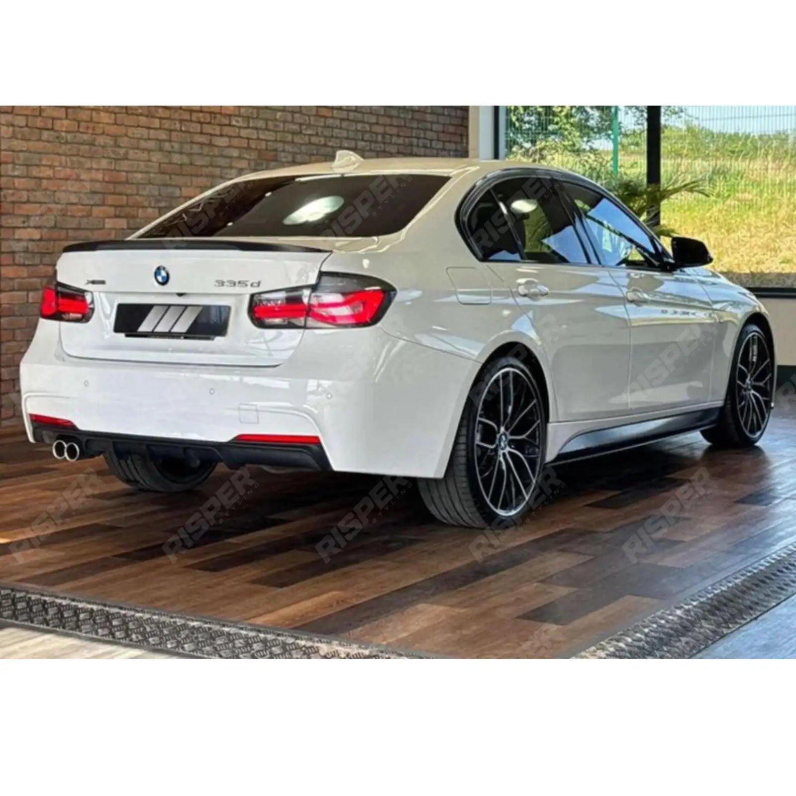 BMW 3 Series F30 M Sport 2012-2018 Matte Black Full Aero Body Kit - Diffuser 00___ Aero Kit