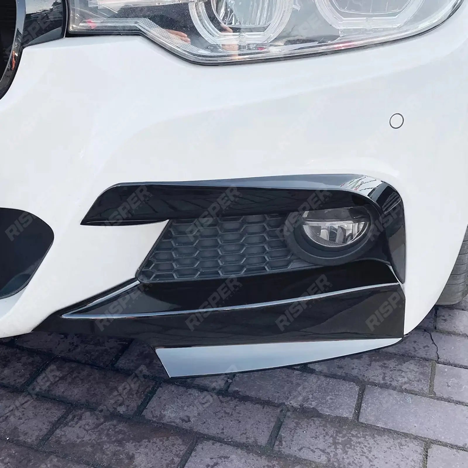 BMW 3 SERIES F30 M SPORT 2012-2019 FRONT UPPER CANARDS IN GLOSS BLACK Body Trims