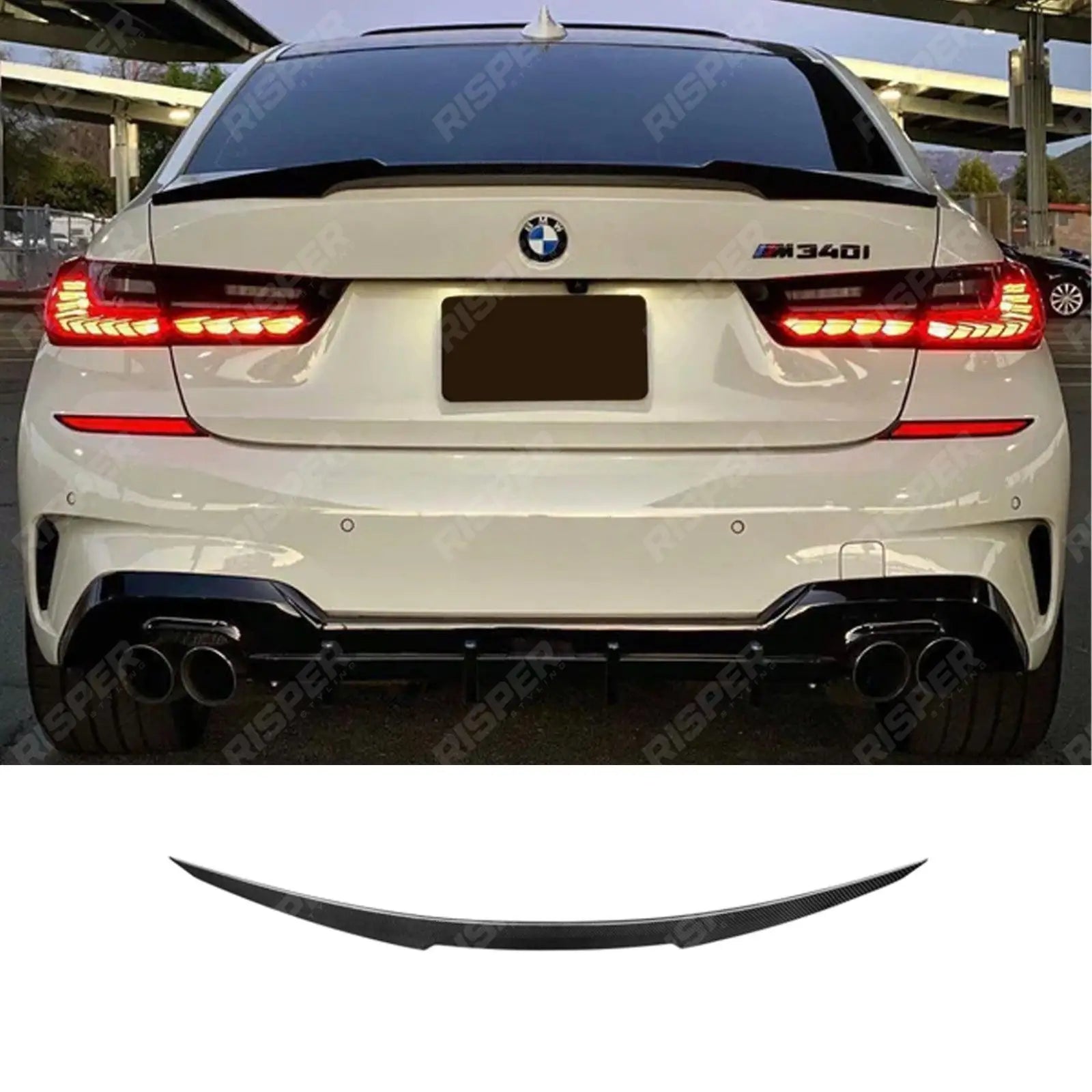 BMW 3 Series G20 2018+ G80 M3 Gloss Black M3 Style Rear Spoiler Main image