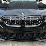 BMW 3 Series G20/G21 2018 - 2021 (pre - lci) Diamond Style Front Grill Gloss Black & Silver