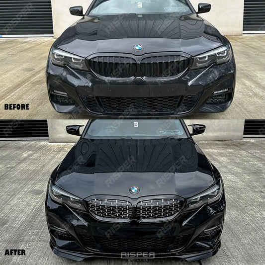 BMW 3 Series G20/G21 2018 - 2021 (pre - lci) Diamond Style Front Grill Gloss Black & Silver