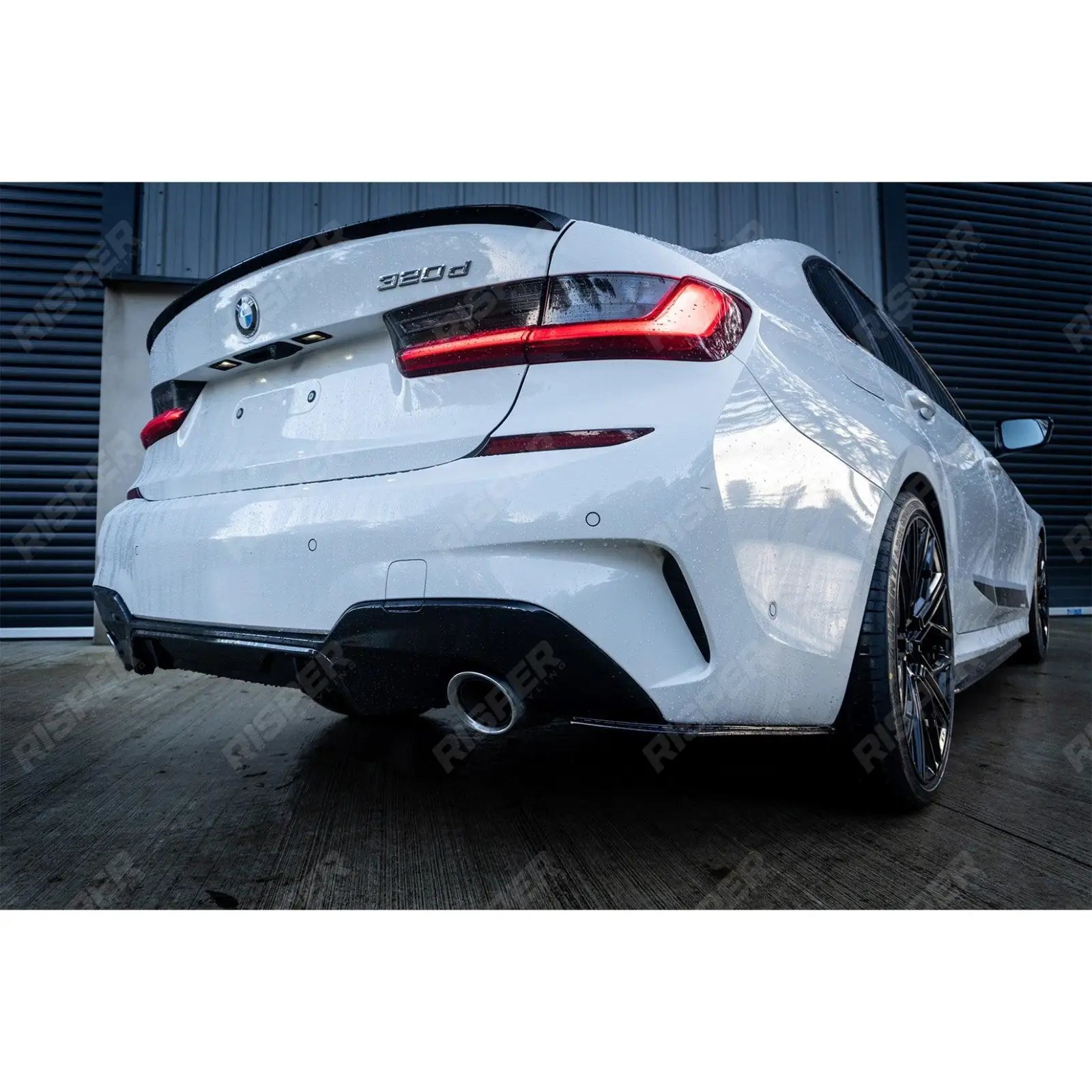 BMW 3 Series G20 G28 2018+ Gloss Black Rear Spats Extensions for M Sport Bumper