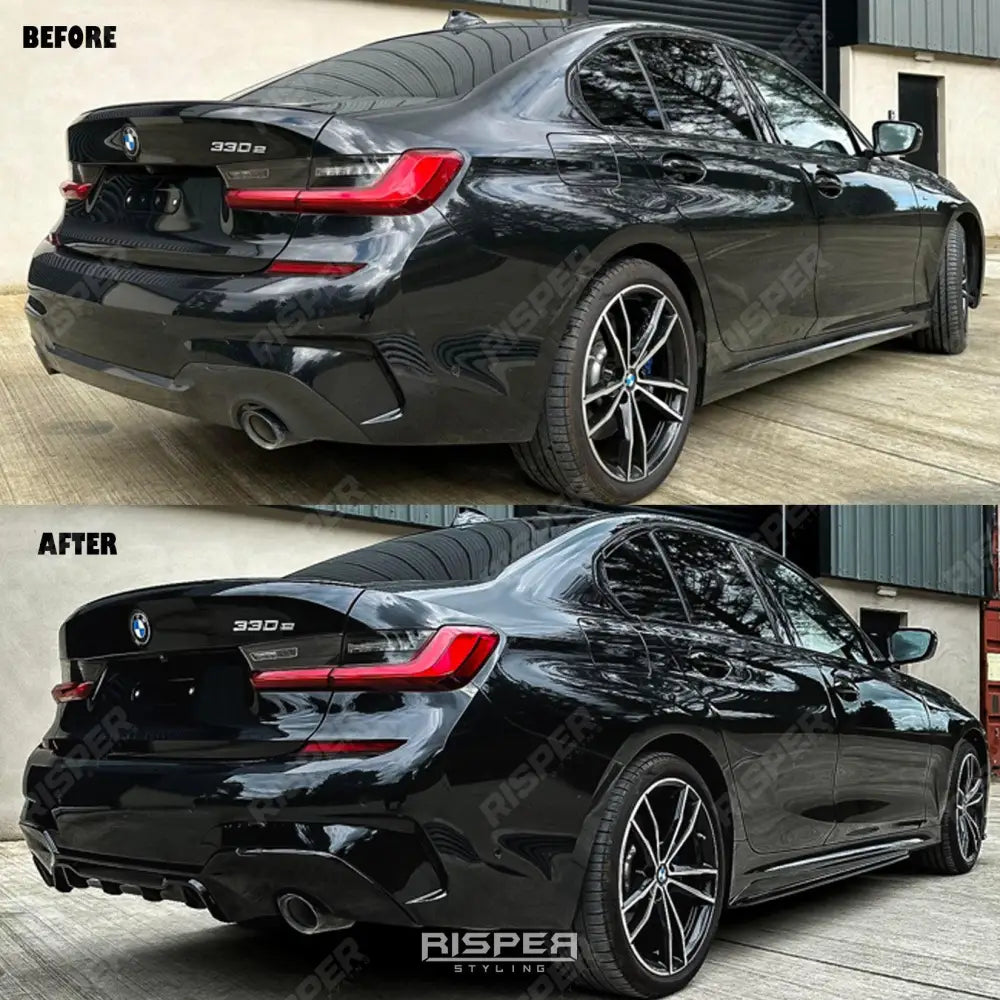BMW 3 Series G20 G28 M Sport 2018+ Gloss Black Aero Kit Lip Package