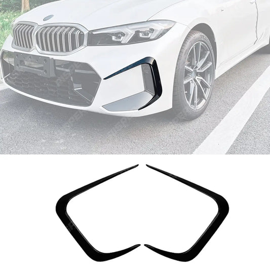 BMW 3 SERIES G20 (LCI) 2023+ FRONT BUMPER CANARDS IN GLOSS BLACK Body Trims