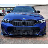 BMW 3 Series G20 LCI M Sport Facelift 2022+ Gloss Black Front Splitter Lip