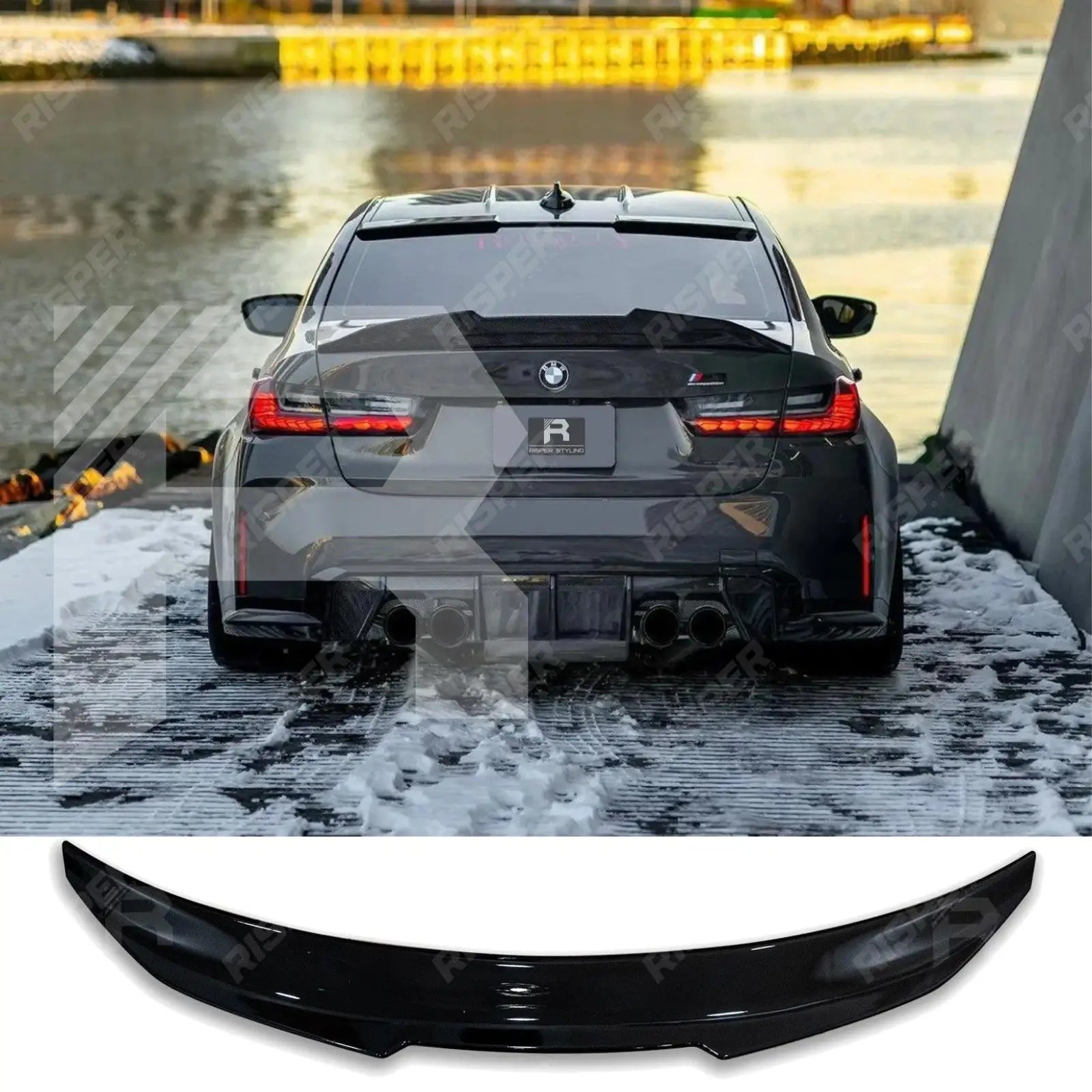 BMW 3 Series G20 M3 G80 2018+ Gloss Black PSM Style Ducktail Spoiler Main image