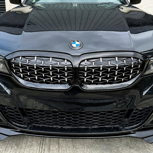 BMW 3 Series G20/G21 2018 - 2021 (pre - lci) Diamond Style Front Grill Gloss Black & Silver
