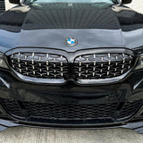 BMW 3 Series G20/G21 2018 - 2021 (pre - lci) Diamond Style Front Grill Gloss Black & Silver