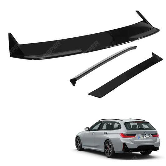 BMW 3 Series Touring G21 2018+ Rear Spoiler Side Wings In Gloss Black Spoiler