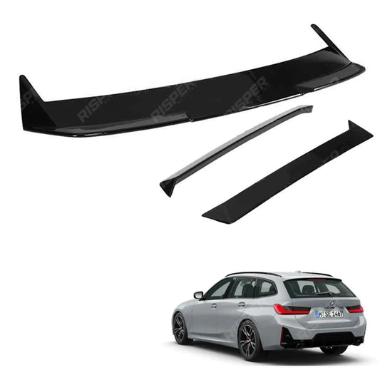 BMW 3 Series Touring G21 2018+ Rear Spoiler Side Wings In Gloss Black Spoiler