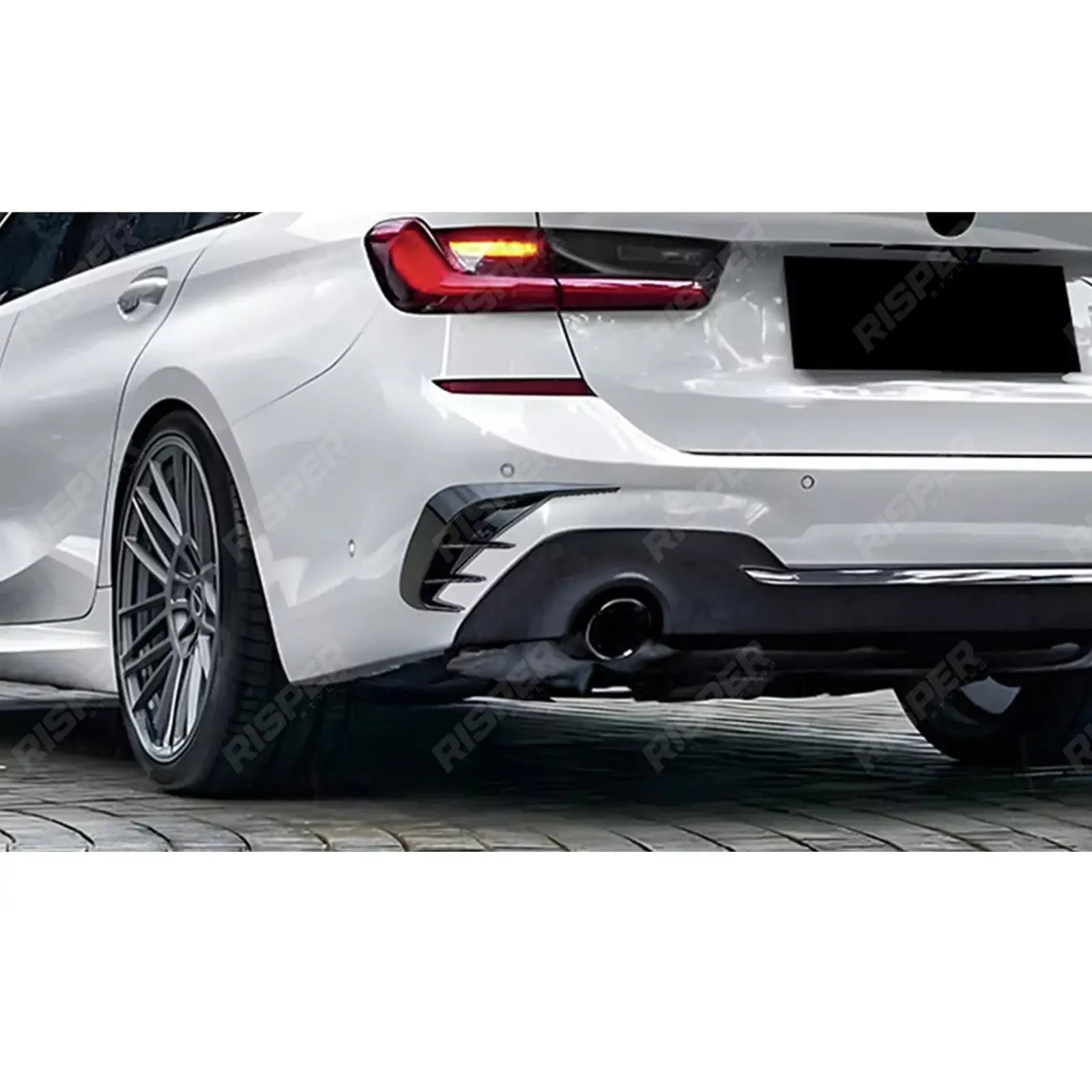 BMW 3 SERIES TOURING G21 2019-2022 REAR BUMPER SPORT VENTS IN GLOSS BLACK Body Trims
