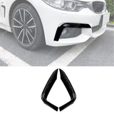 BMW 4 SERIES F32 & F36 2014-2020 M SPORT FRONT UPPER CANARDS IN GLOSS BLACK Body Trims