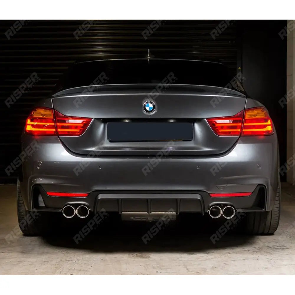 Bmw 4 Series F32 F36 M Sport 2014 - 2020 Rear Diffuser 00__00 In Matte Black