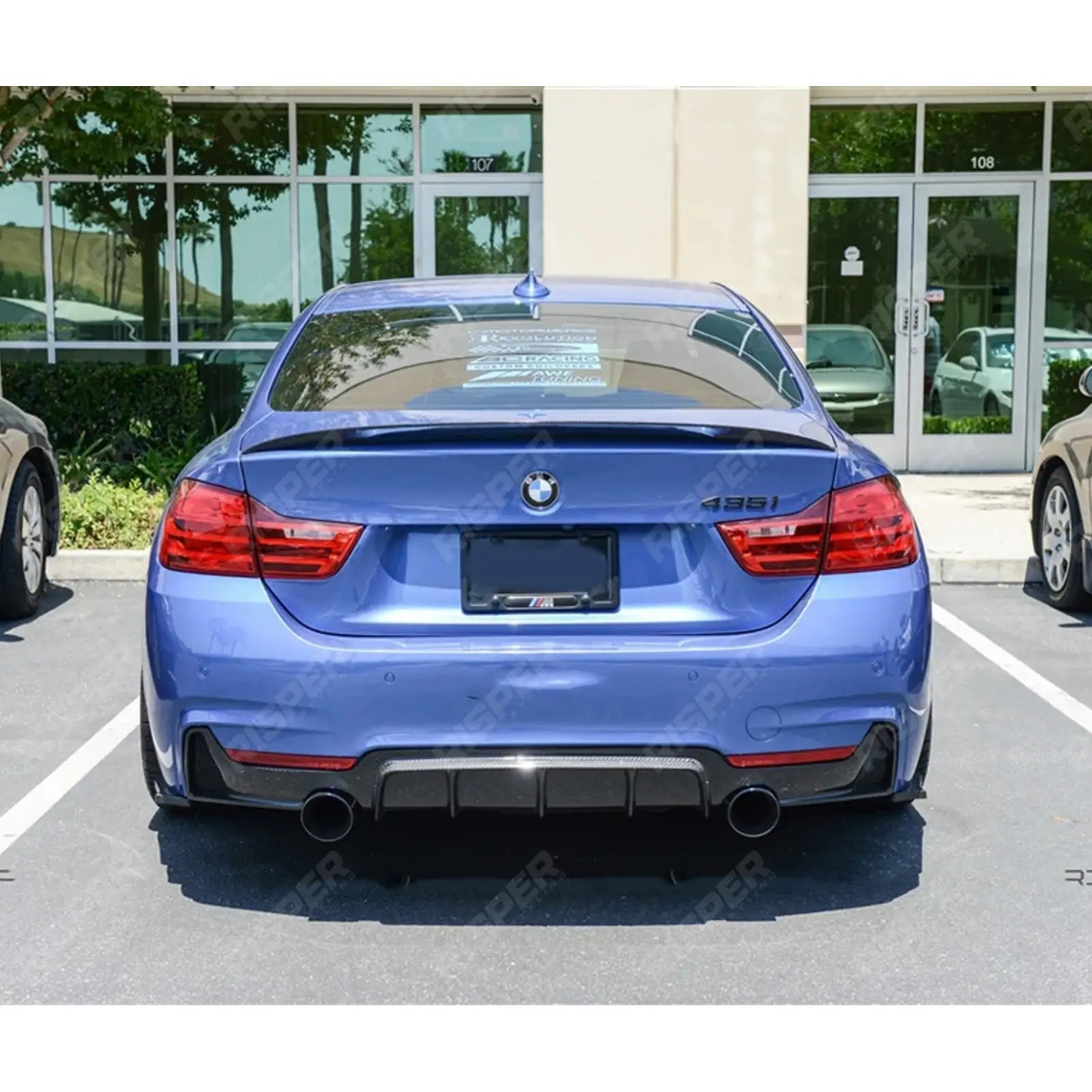 BMW 4 Series F32 F36 M Sport - Dual Exit Rear Diffuser in Carbon Look