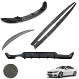 BMW 4 Series F32 M Sport 2014 - 2020 Carbon Look Full Aero Body Lip Kit - Diffuser 00___