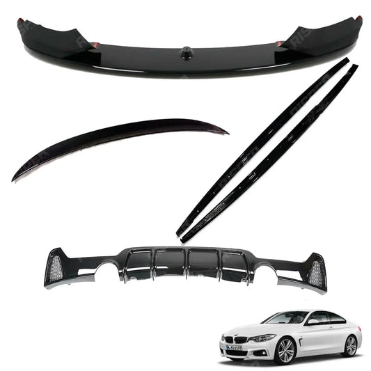 BMW 4 Series F32 M Sport 2014 - 2020 Gloss Black Full Aero Body Lip Kit - Diffuser 0___0