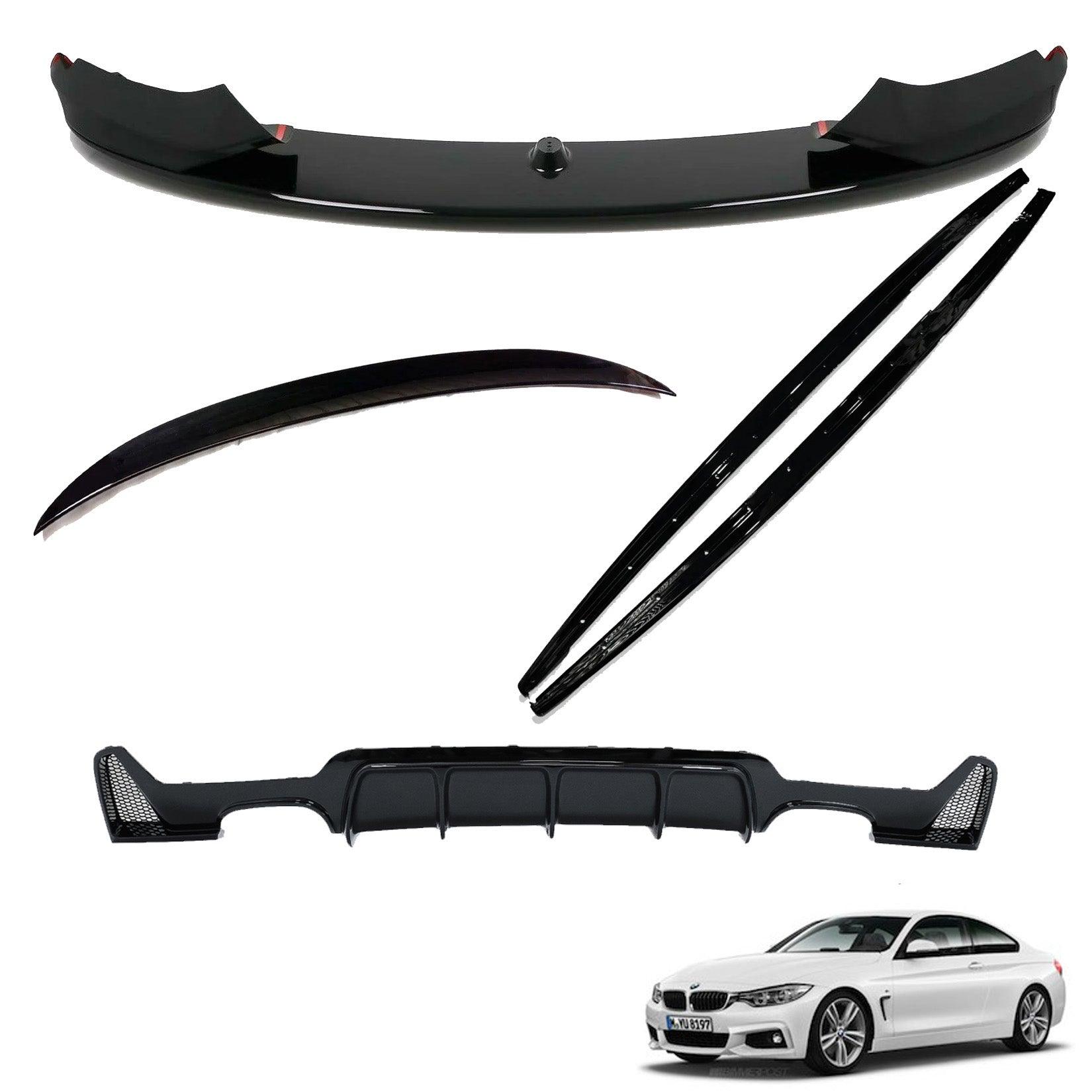 BMW 4 Series F32 M Sport 2014 - 2020 Gloss Black Full Aero Body Lip Kit - Diffuser 00__00