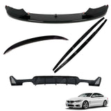 BMW 4 Series F32 M Sport 2014 - 2020 Gloss Black Full Aero Body Lip Kit - Diffuser 00__00