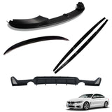 BMW 4 Series F32 M Sport 2014 - 2020 Matte Black Full Aero Body Lip Kit - Diffuser 0___0