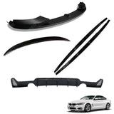 BMW 4 Series F32 M Sport 2014 - 2020 Matte Black Full Aero Body Lip Kit - Diffuser 0___0