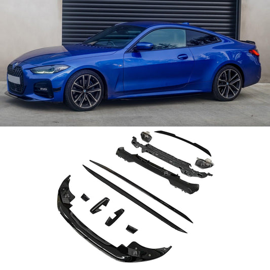 BMW 4 Series G22 2020+ M Sport - Gloss Black Full Aero Kit with Exhaust Tips