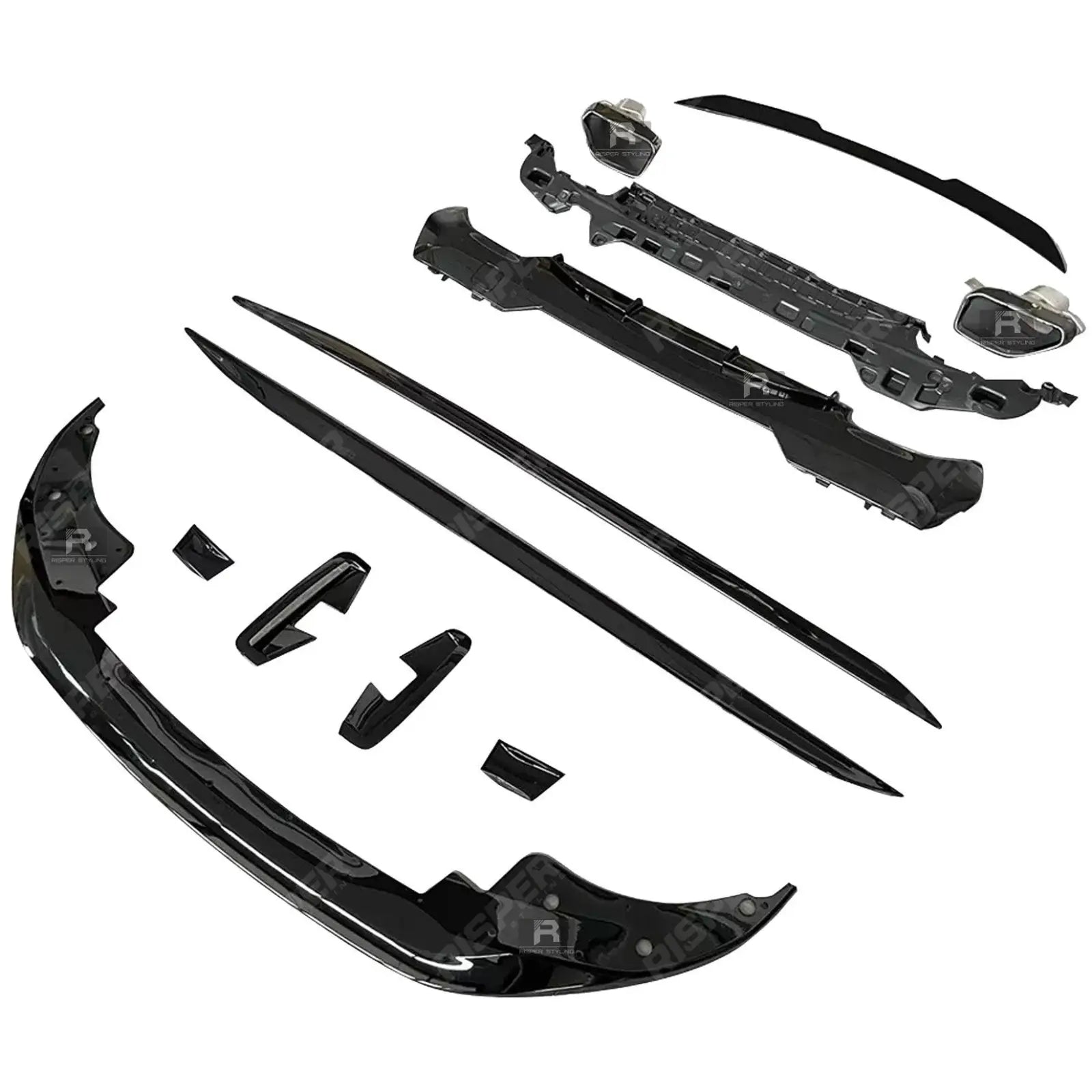 BMW 4 Series G22 2020+ M Sport - Gloss Black Full Aero Kit with Exhaust Tips