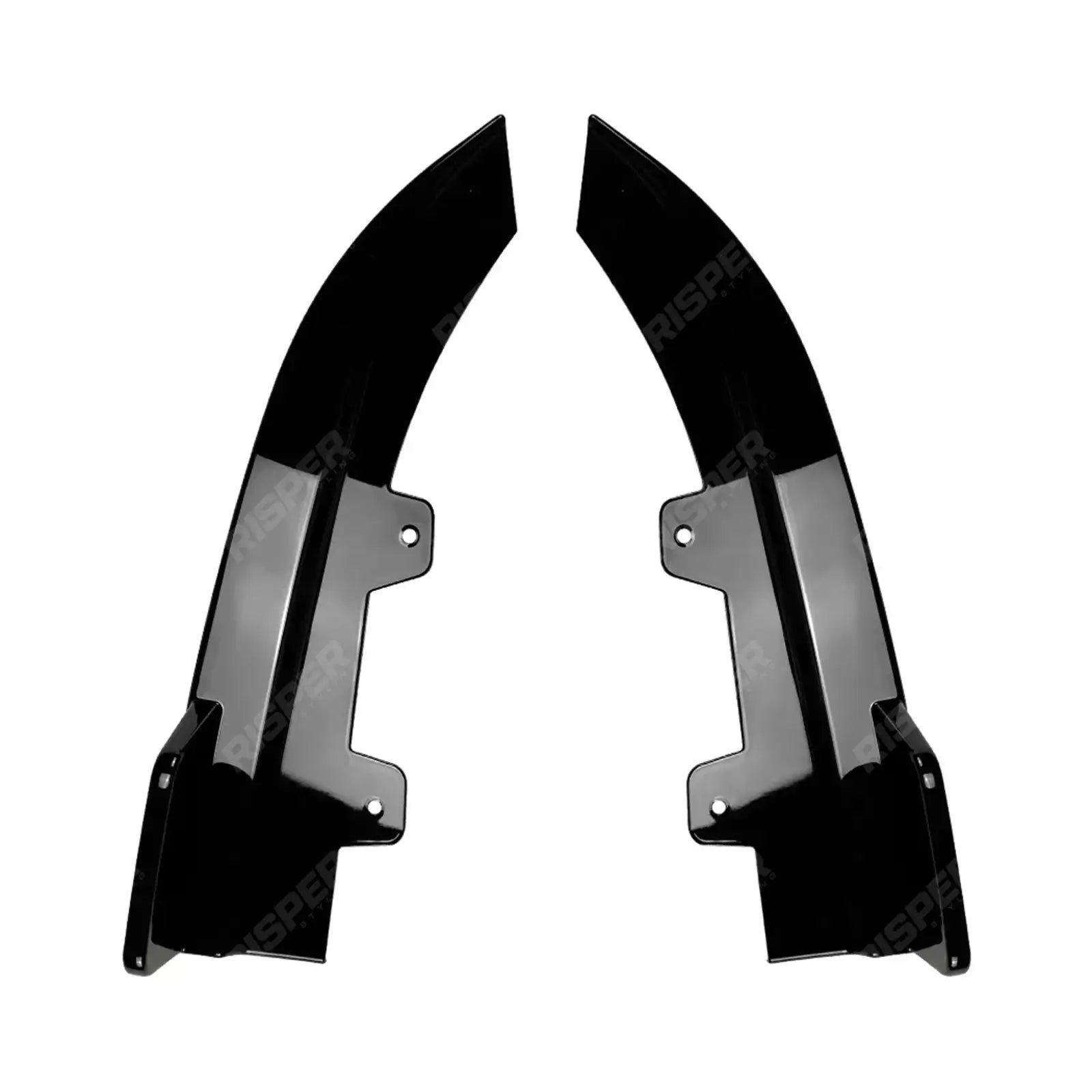 BMW 4 SERIES G22 G23 M SPORT 2020+ REAR BUMPER CORNER SPLITTERS IN GLOSS BLACK Rear Side Splitters