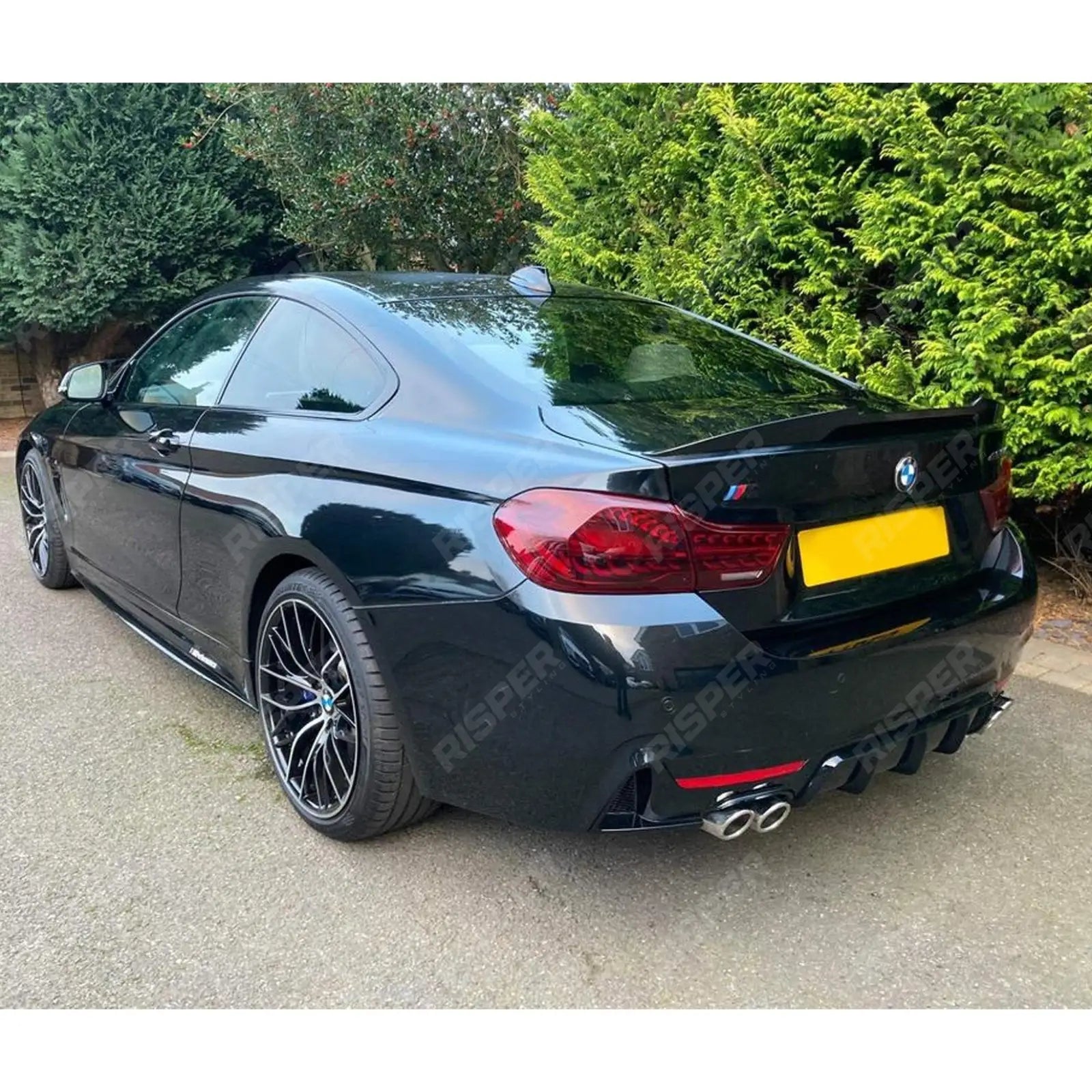 BMW 4 Series M Sport F32 F36 - Gloss Black Rear Diffuser Single Side Dual Tip