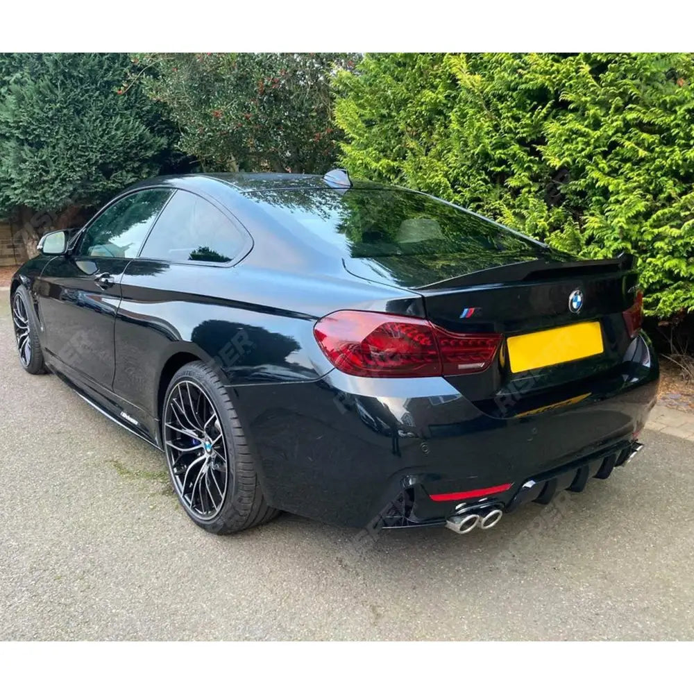 BMW 4 Series M Sport F32 F36 - Gloss Black Rear Diffuser Single Side Dual Tip