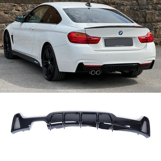 BMW 4 Series M Sport F32 F36 - Gloss Black Rear Diffuser Single Side Dual Tip