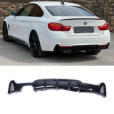 BMW 4 Series M Sport F32 F36 - Gloss Black Rear Diffuser Single Side Dual Tip