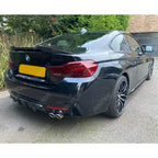 BMW 4 Series M Sport F32 F36 - Gloss Black Rear Diffuser Single Side Dual Tip