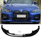 BMW 4 Series M Sport G22 G23 2020+ Front Splitter in Gloss Black
