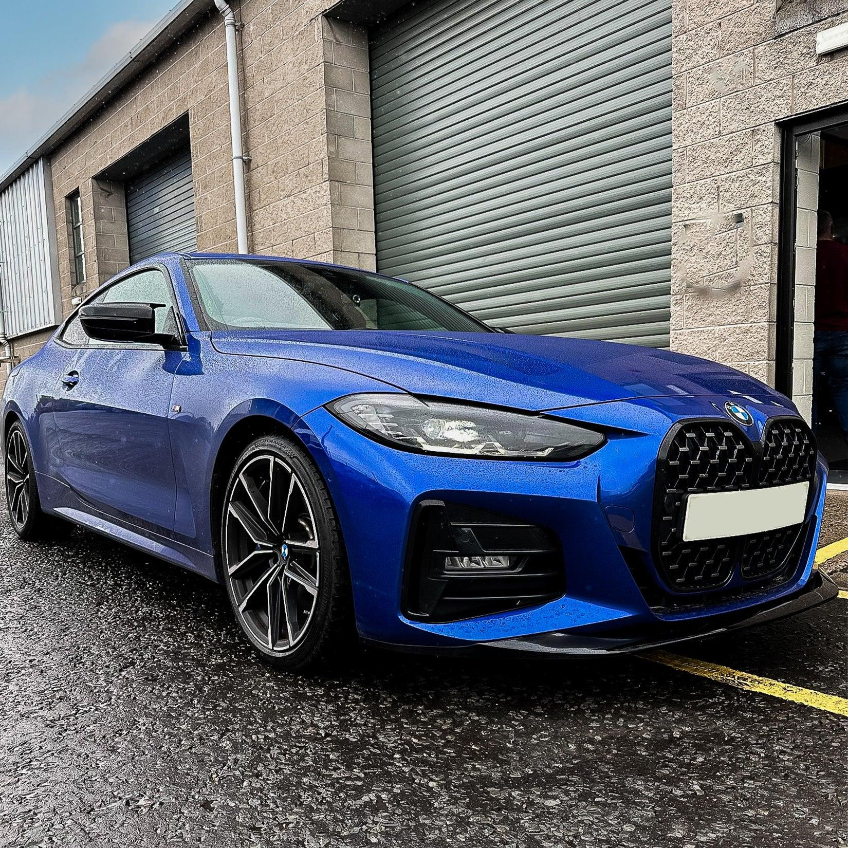 BMW 4 Series M Sport G22 G23 2020+ Front Splitter in Gloss Black