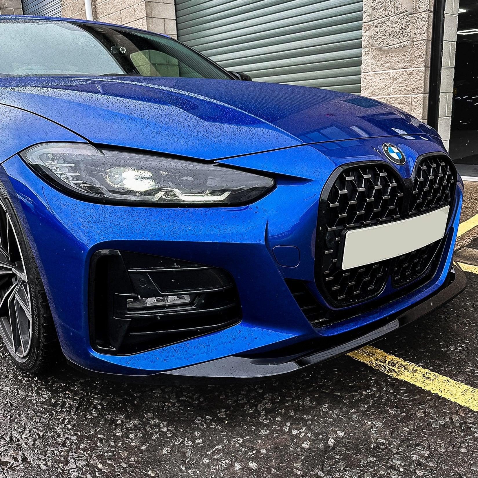 BMW 4 Series M Sport G22 G23 2020+ Front Splitter in Gloss Black
