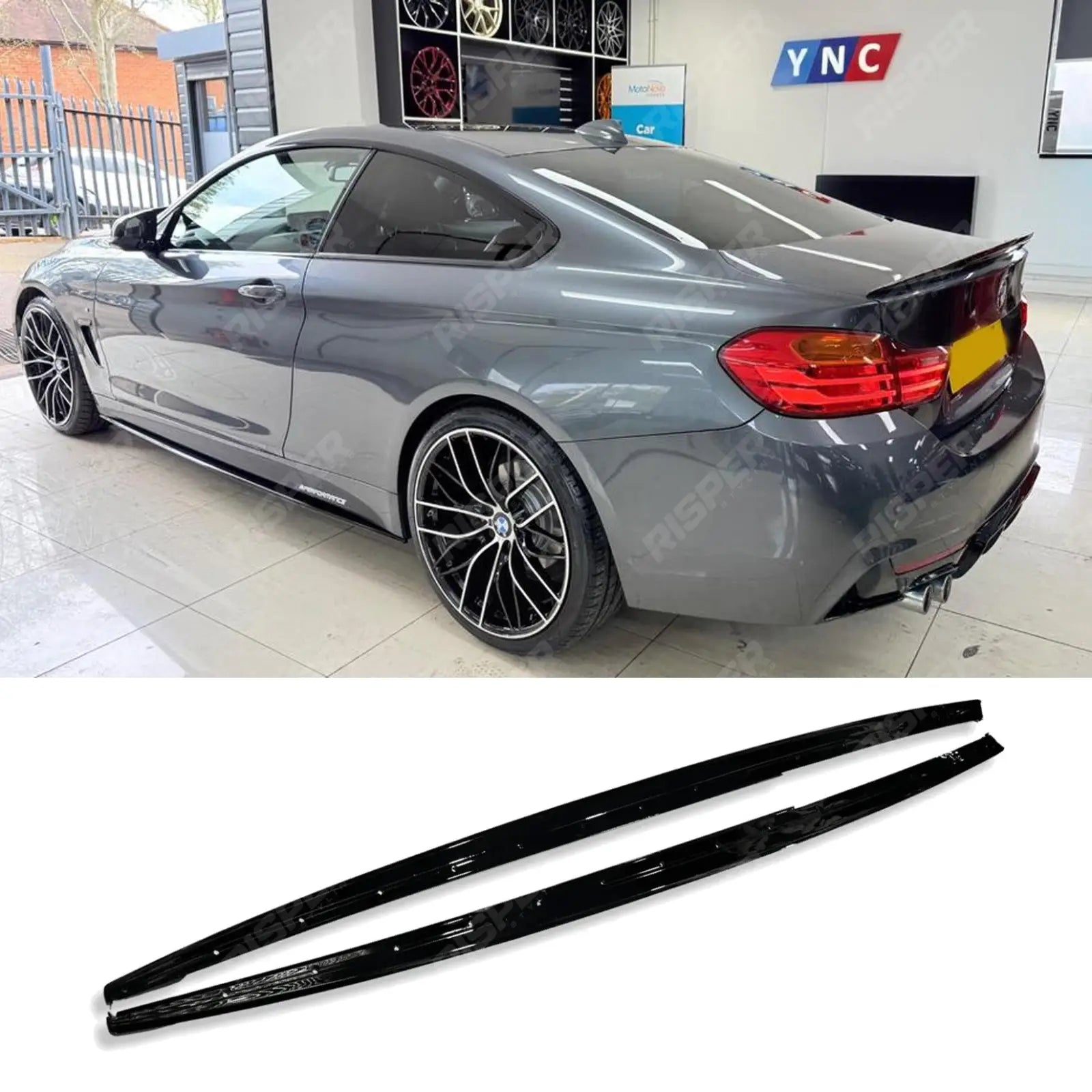 BMW 4 Series M Sport Side Skirt Splitters - F32/F36 - Gloss Black Main image