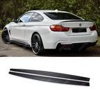 BMW 4 Series M Sport Side Skirt Splitters - F32/F36 - Matte Black