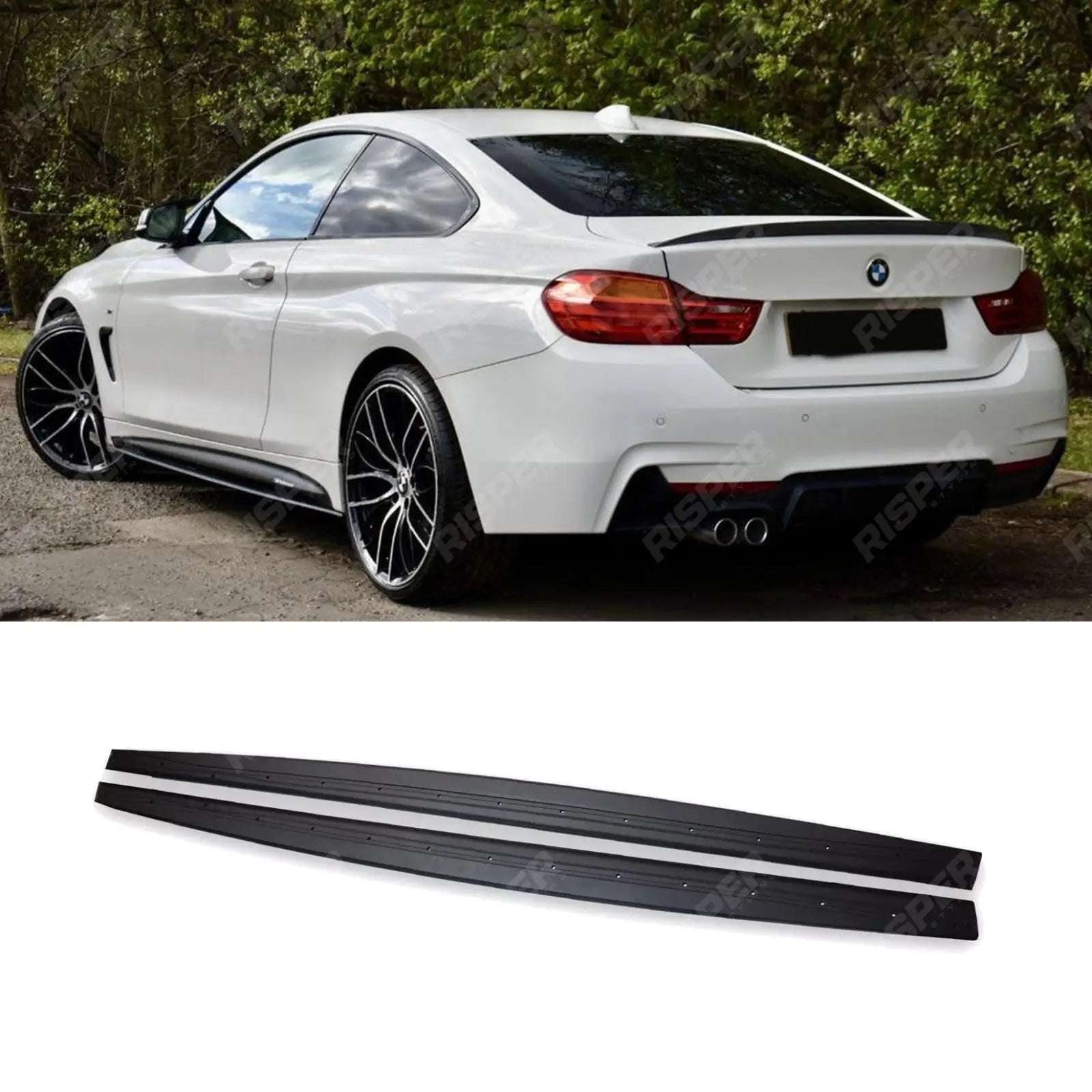 BMW 4 Series M Sport Side Skirt Splitters - F32/F36 - Matte Black