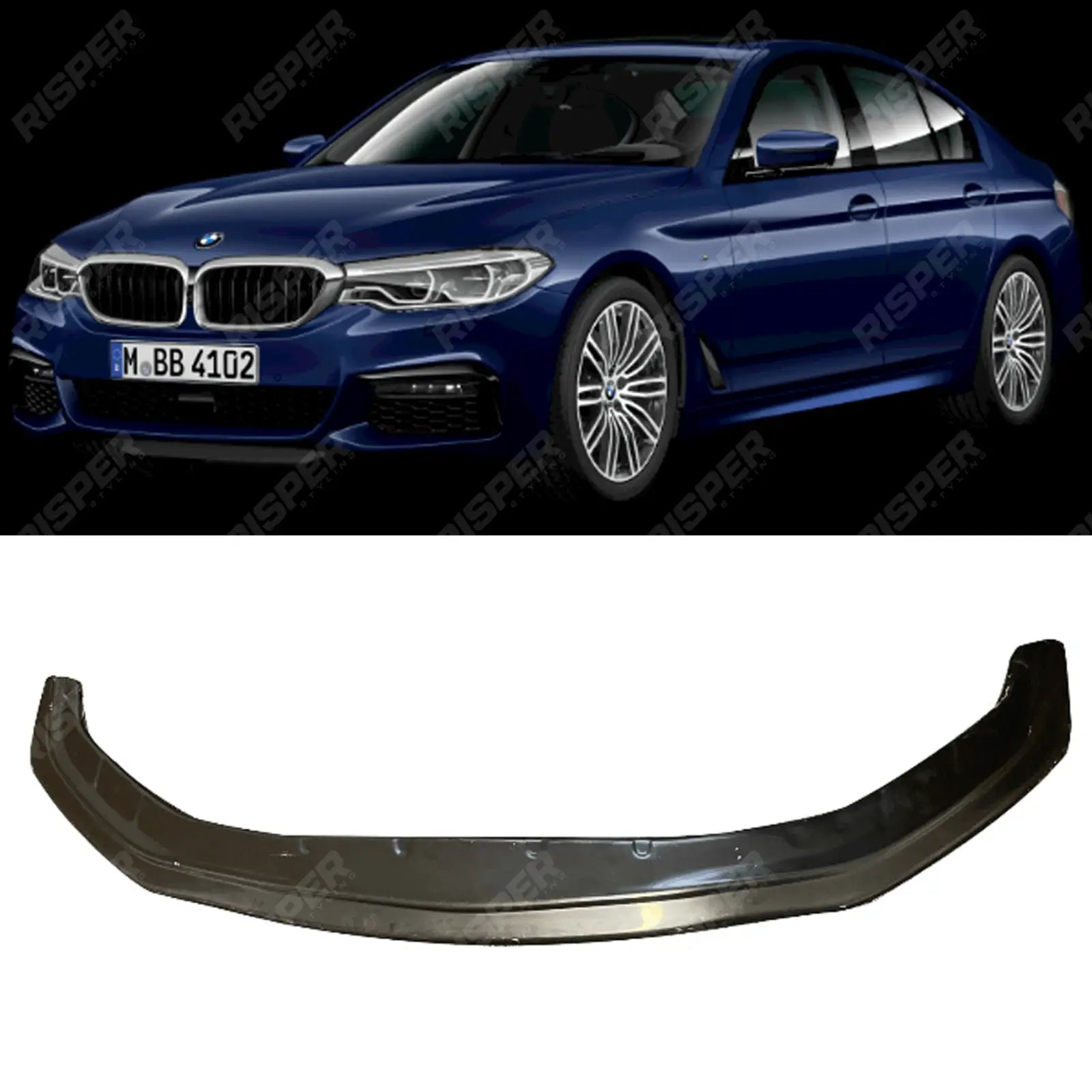 BMW 5 Series 2017 - 2020 M Sport Risper Front Splitter - Gloss Black Main image