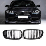 BMW 5 Series F10 2009-2017 DUAL SLAT FRONT GRILL IN GLOSS BLACK Grilles