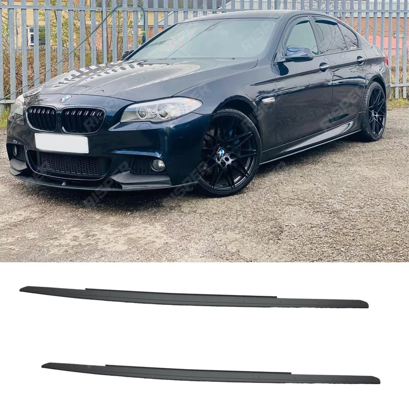 Bmw 5 Series F10 M Sport 2009 - 2017 Side Skirt Splitters In Matte Black Main image