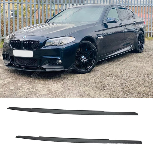 Bmw 5 Series F10 M Sport 2009 - 2017 Side Skirt Splitters In Matte Black