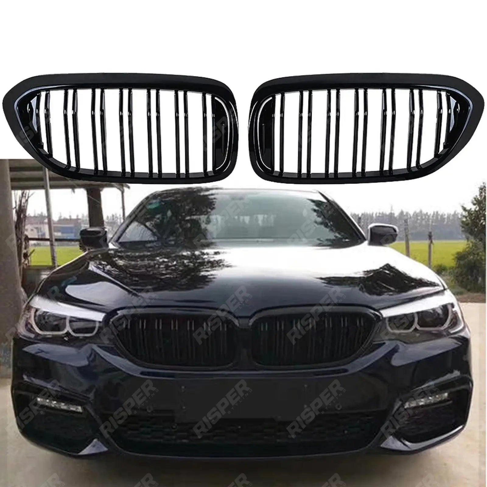 BMW 5 Series G30 G31 Pre LCI 2017 - 2020 M5 Look Dual Slat Upgrade Front Grill Main image