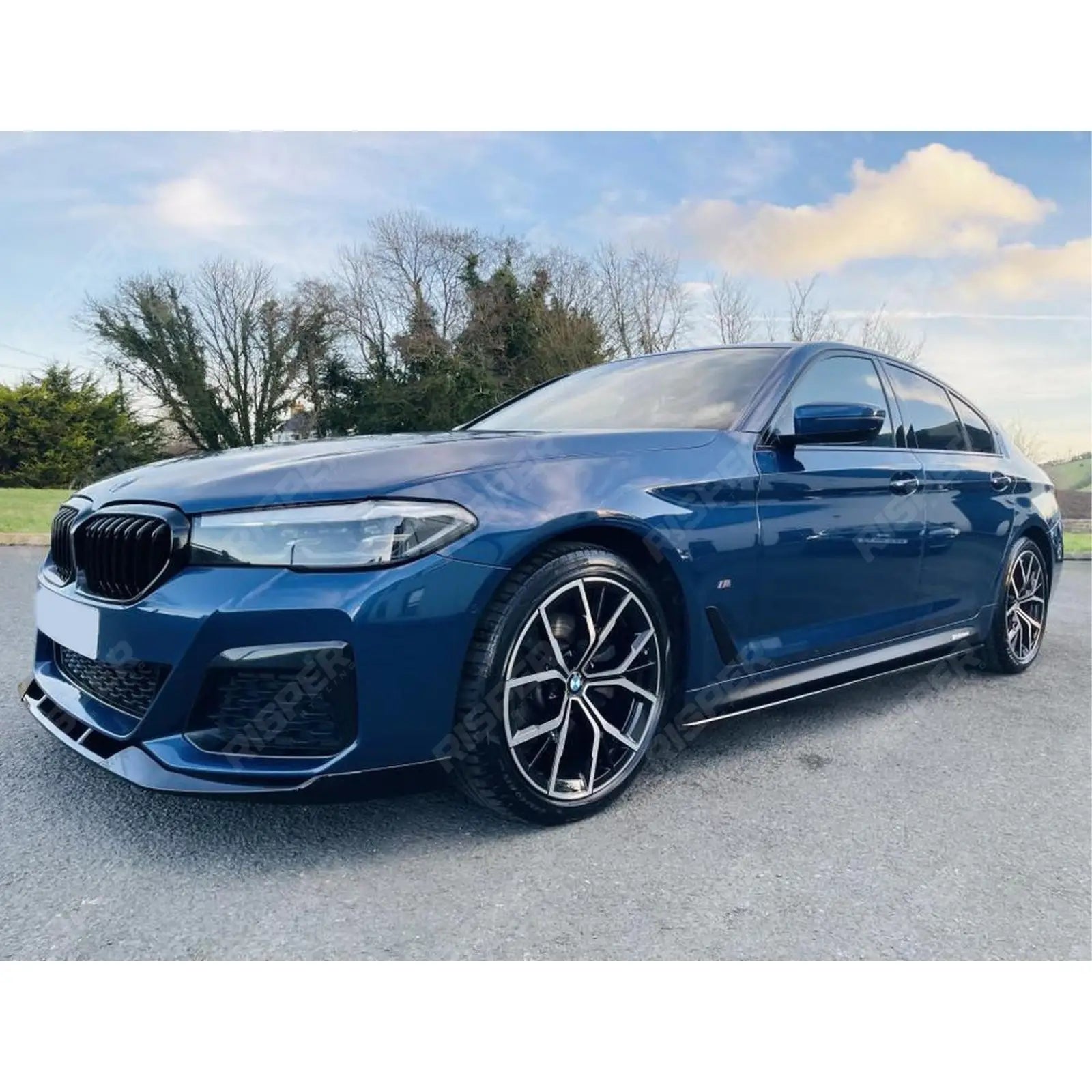 BMW 5 Series G30 M Sport LCI Facelift 2021+ Gloss Black Front Splitter Lip