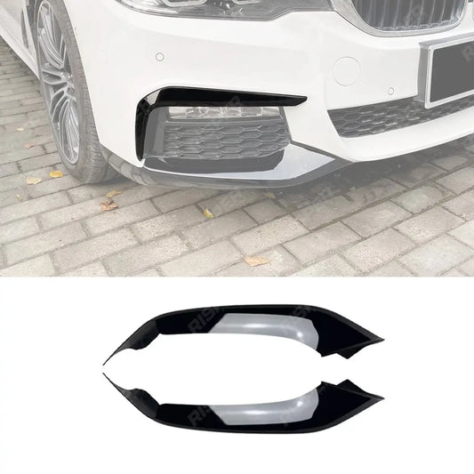 BMW 5 SERIES G30 (PRE LCI) 2017-2020 FRONT BUMPER CORNER SPLITTER IN GLOSS BLACK Body Trims